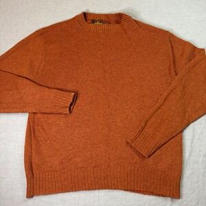 Andhurst Wool Blend Sweater Mens XL Rust Orange Vintage Crewneck USA Made